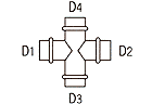 クロス管 十字管 WT-D1×D2×D3×D4